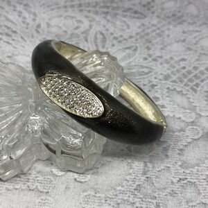 Vintage glittery enamel rhinestone statement glam bracelet.